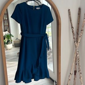 Calvin Klein short sleeve ruffle dress